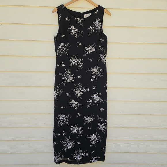 Casual Corner Dresses & Skirts - Vtg Casual Corner Floral Maxi Dress Womens 12 Cottagecore Ethereal Dark Romantic